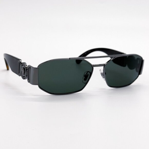 NEW VERSACE VE2287 100171 SUNGLASSES, VERSACE WOMEN BLACK/GREEN VE2287 1001/71 - Picture 1 of 10